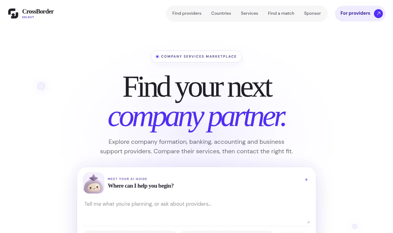CrossBorder Select home page